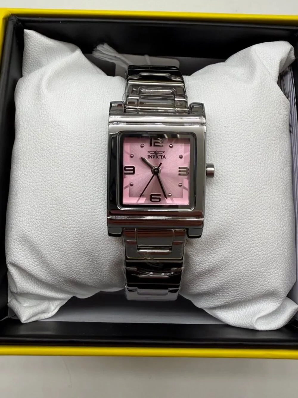 $199 Invicta Women’s Angel 21mm Square Pink Dial Quartz Watch 70244 NIB